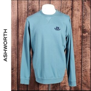 Ashworth Golf Mens Blue Cotton Crew Neck Sweatshirt Excellent Condition